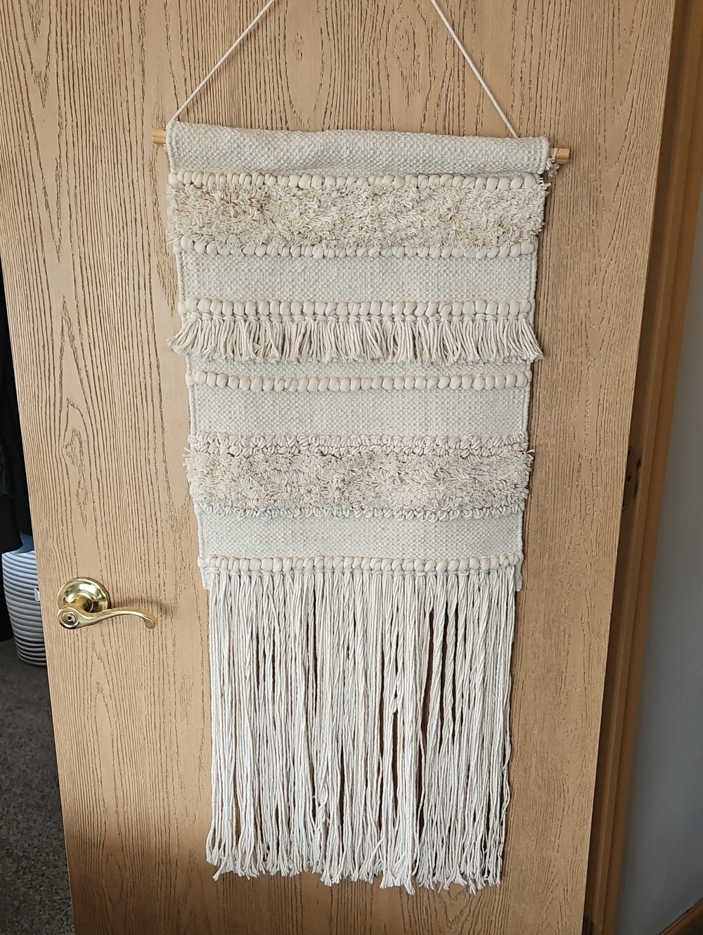 Cream Macramé Woven Wall Tapestry